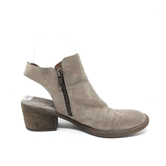 Born Shoes Womens 6.5 Boots Monikah Gray Leather Ankle Zip Booties Boho Western - Picture 4 of 9